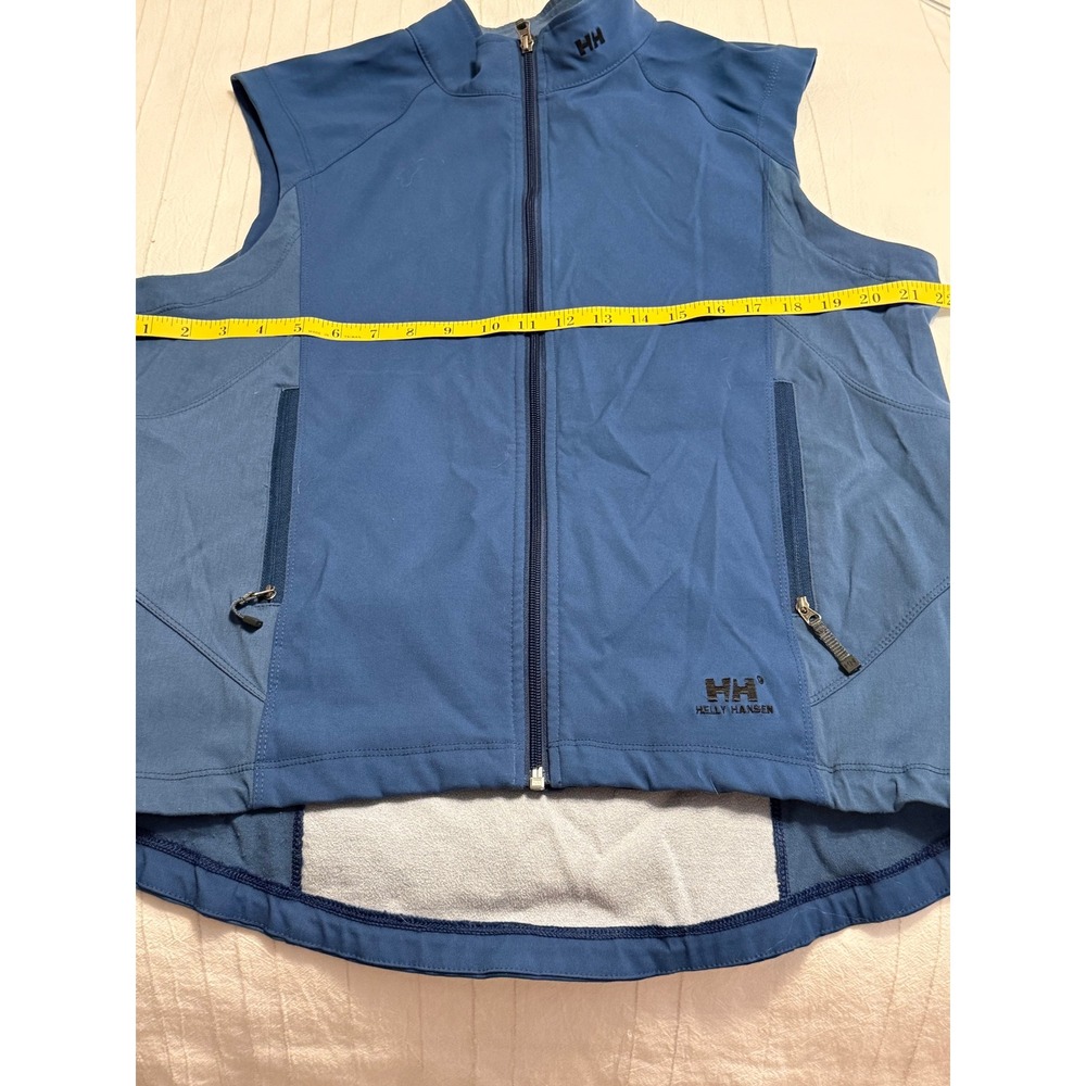 Helly Hansen Blue Softshell Full Zip Vest Womens L Fleece Lined Outdoor Hiking - Picture 4 of 5